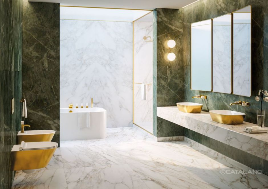 Раковина накладная Catalano Gold&Silver Alvea Oro-Bianco 0622600042 60x40 см без отв. под смеситель покрытие Cataglaze+ ФОТО