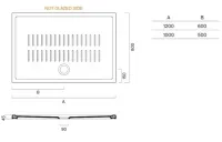 Поддон в душ Catalano из керамики 7441280001 120х80 см схема 2