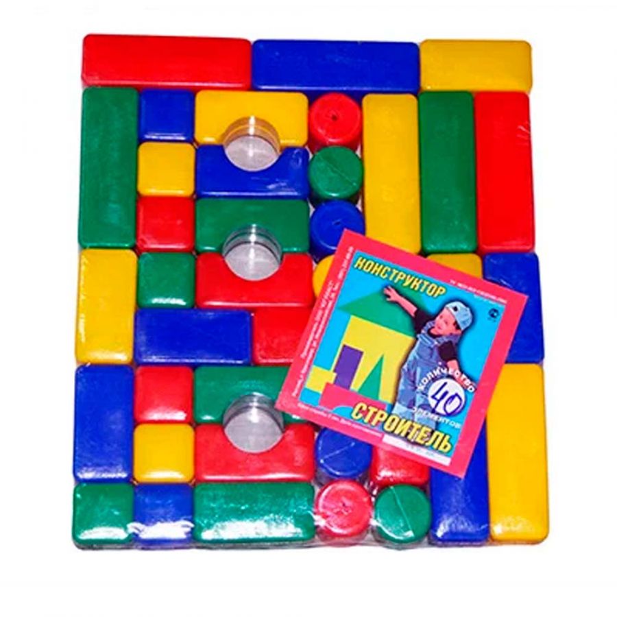 Конструктор "Строитель" малыш (40 деталей)