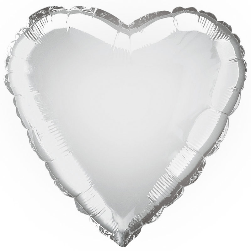 Шар сердце "Серебристый"