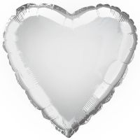 Шар сердце "Серебристый"