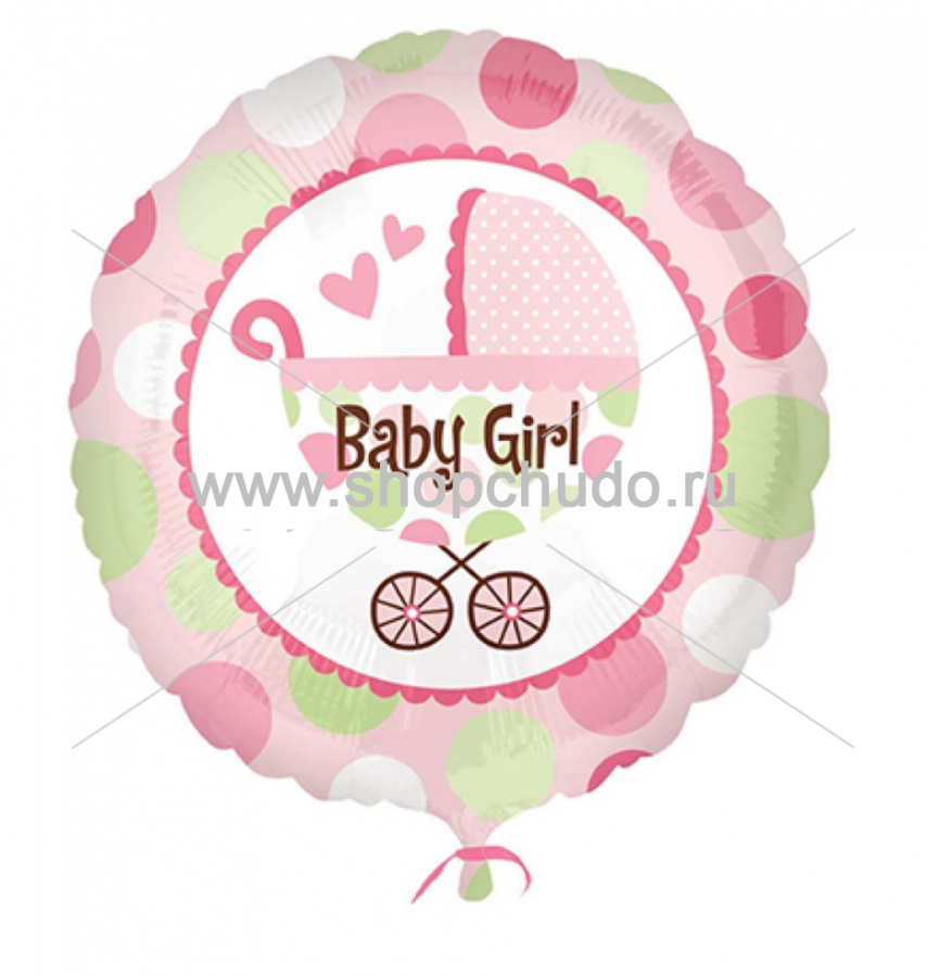Шар круглый на выписку "Baby Girl"