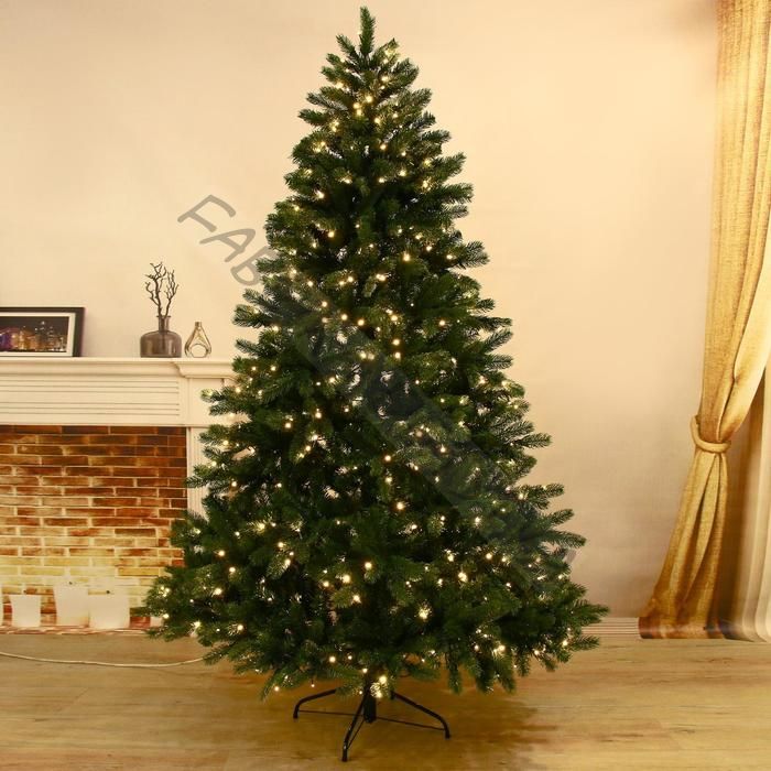 Ёлка светодиодная «Эксклюзив» 210 см, диаметр нижнего яруса 130 см, 1496 смешанных веток на крючках, свечение тёплое белое