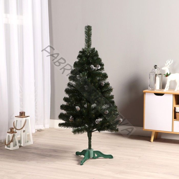 Искусственная ёлка с шишками «Таёжная элитная», 120 см, ПВХ ветки отгибаются