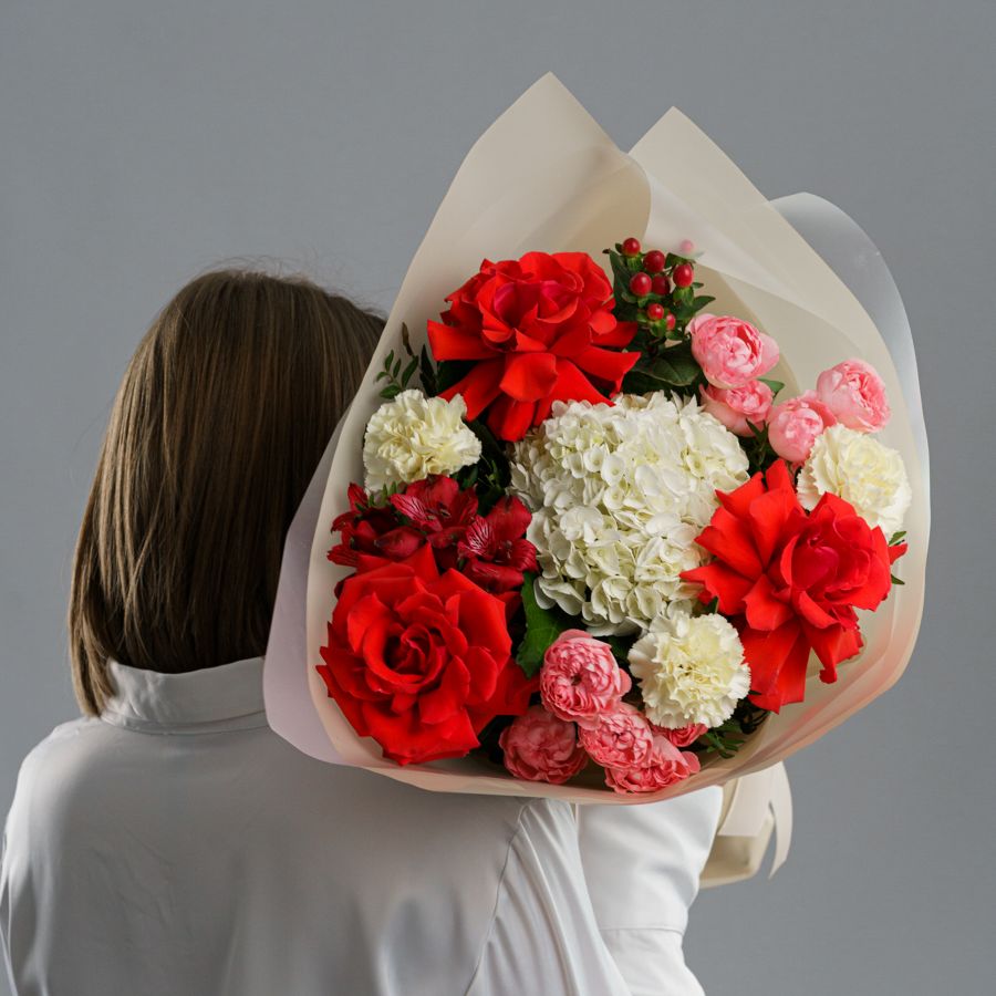 Авторский  букет с французской розой "Нина"