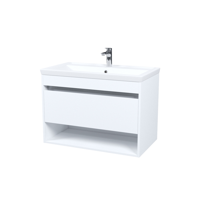 Тумба с умывальником, подвесная, с нишей, 80 см, белый, Zodiac X, IDDIS, ZDX80WNi95K