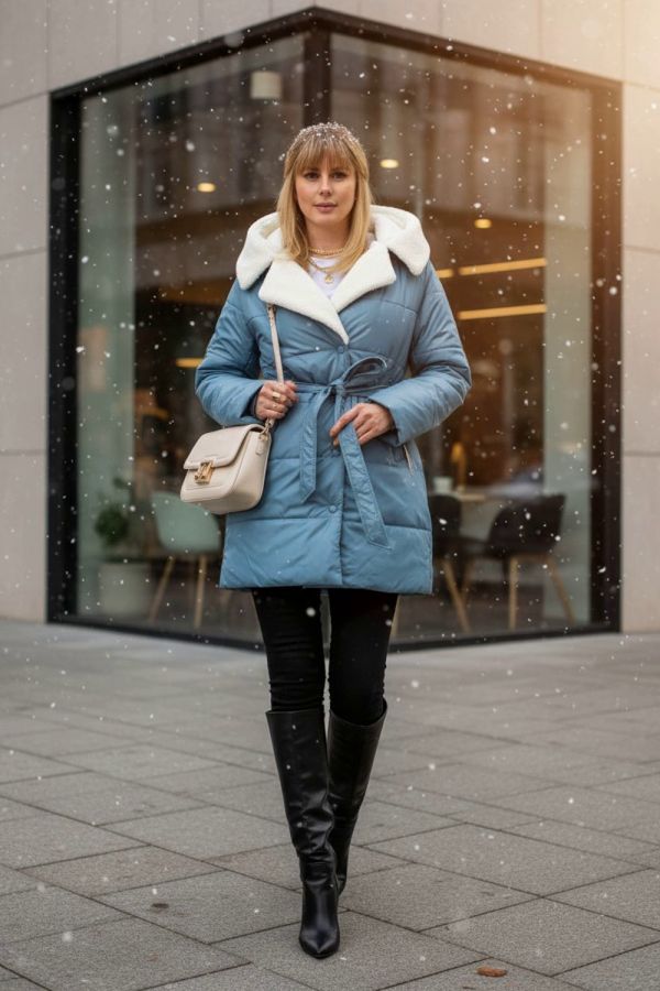 Куртка верблюжья шерсть, арт 302 [бирюзовый]