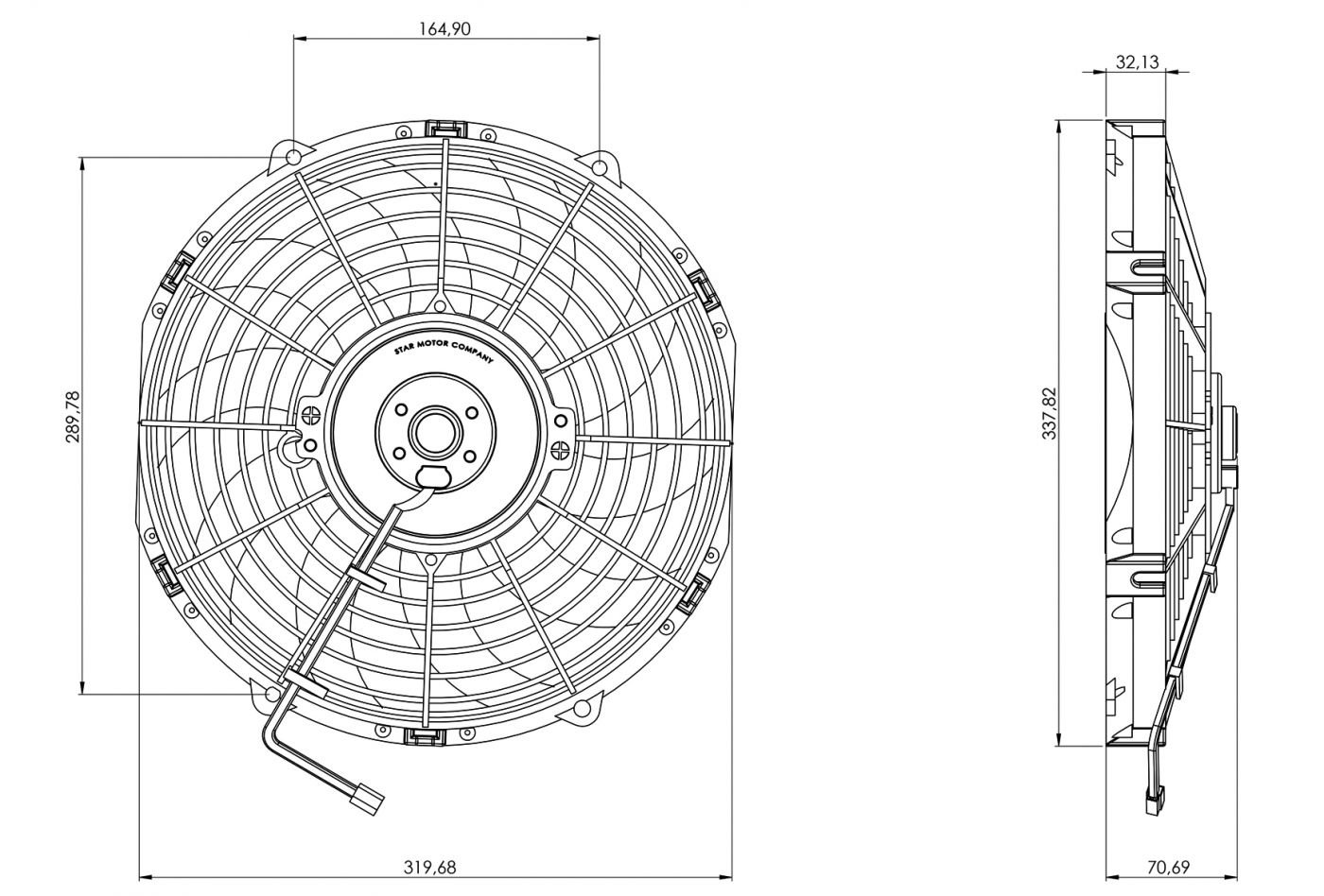 STR154 ОСЕВОЙ ВЕНТИЛЯТОР 12" ДЮЙМОВ 80 ВАТТ 24 ВОЛЬТ PULL / ВСАСЫВАЮЩИЙ