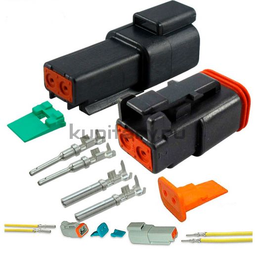 Разъемы влагозащищенные сборные 2 контакта KM1462