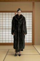 Шуба из элитного седого соболя