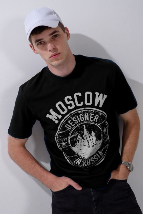 Футболка мужская 8503/1 [черный+Москва]