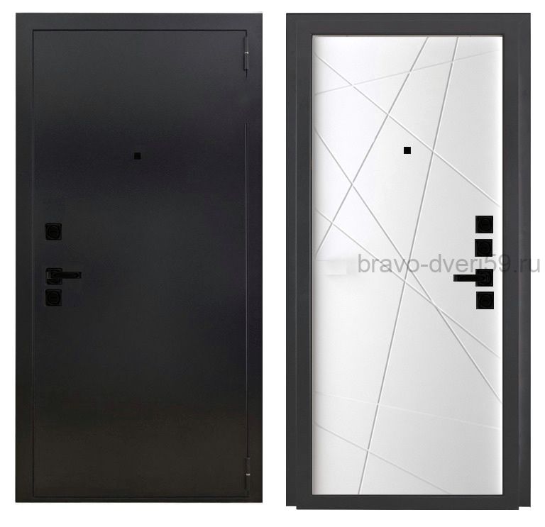 Геометрия 70 мм Антик серебро Шагрень белая входная дверь