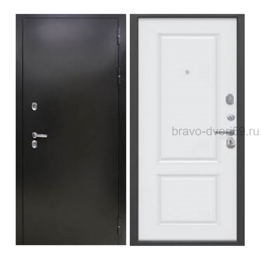 3К НЕО Антик серебро / Белая эмаль Трехконтурная входная дверь