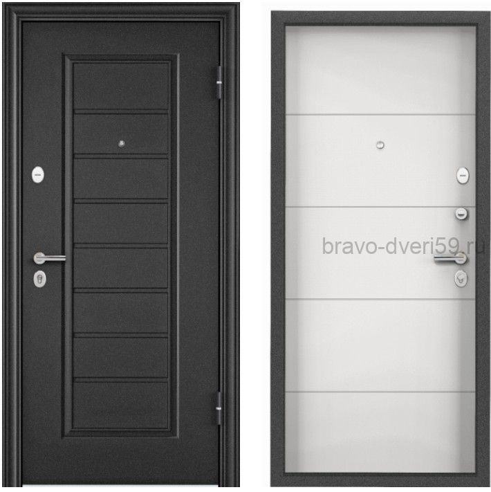 DELTA 100 Торекс Темно-серый букле графит, VDM-2, ПВХ Бетон известковый входная дверь