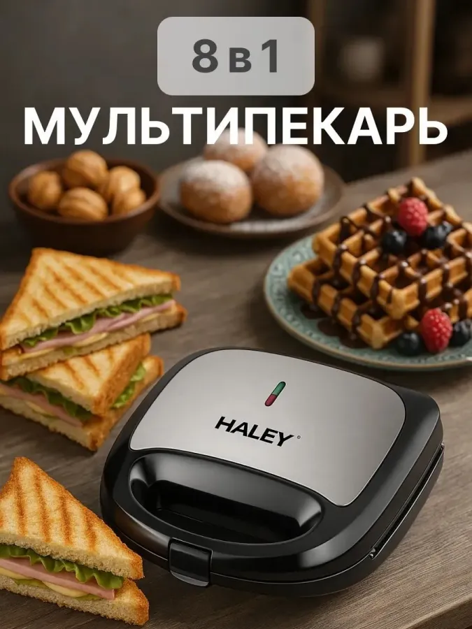Мультипекарь 8в1 Haley HY-1034, 750 Вт