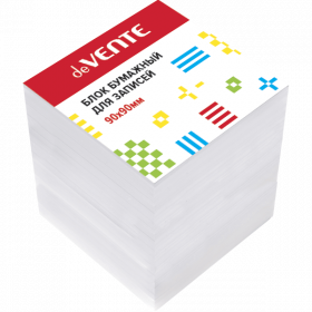 Блок бум бел 9*9*9см deVENTE проклеен белизна 92% 100г/м2 термоупаковка