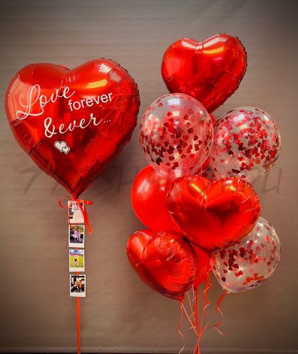 БУКЕТ ШАРОВ "НАВСЕГДА ВМЕСТЕ"  С ГЕЛИЕМ.