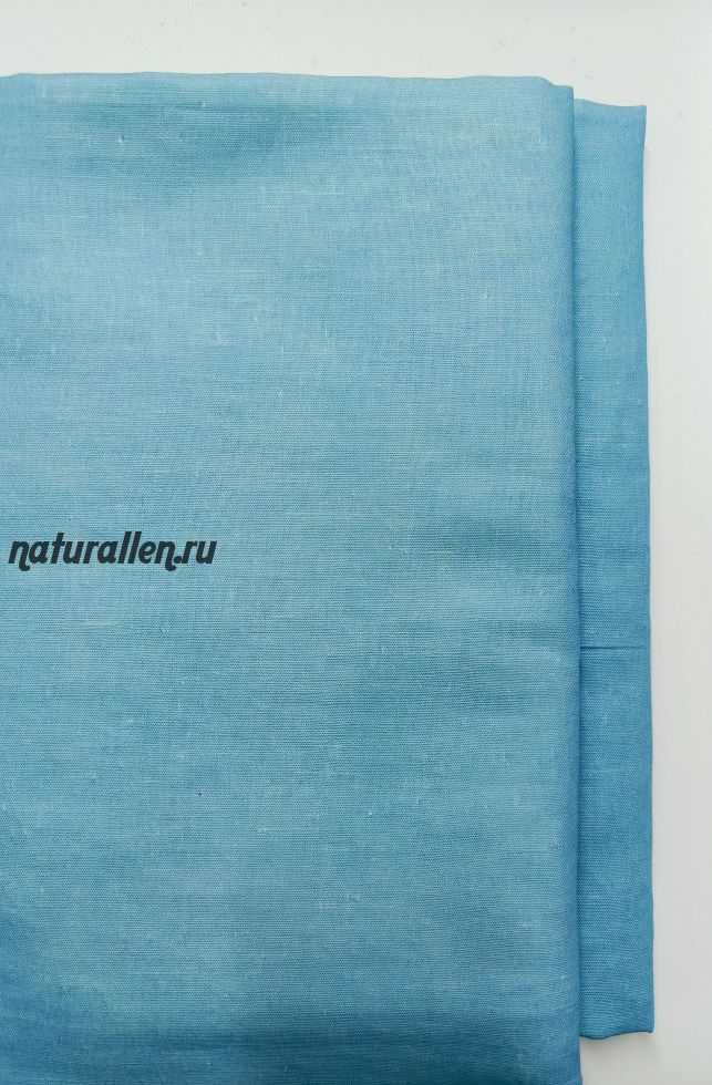 Пододеяльник из 100% льна  " Голубой" (1,5 сп)