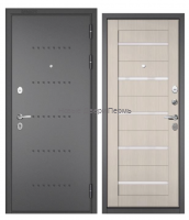 Входная дверь TRUST MASS MP Антрацит букле Ларче бьянко