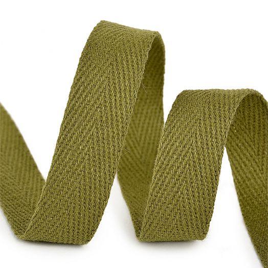 Тесьма киперная  хлопок цвет F264 хаки Разная ширина TBY.CT264