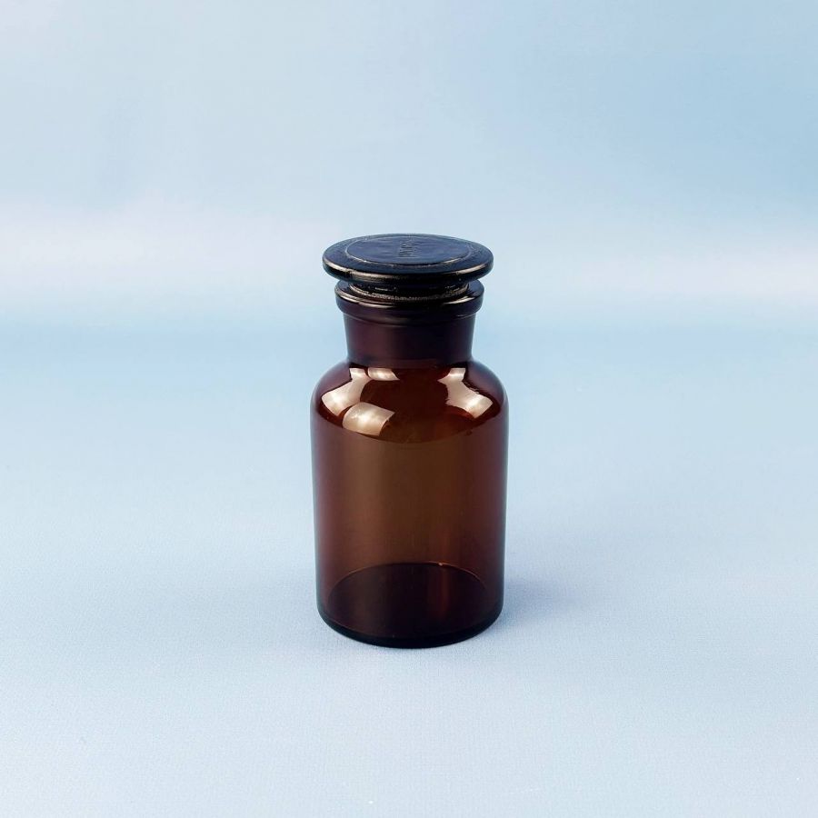 Склянка (штанглас) Labdevices, 250 мл, темное стекло, с притёртой пробкой, широкое горло