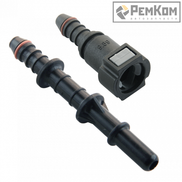 RK01344 * Комплект универсальных штуцеров топливных трубок: соединитель D=7.89мм L=85мм, штуцер D=9.89 мм (прямой) для дизельных а/м