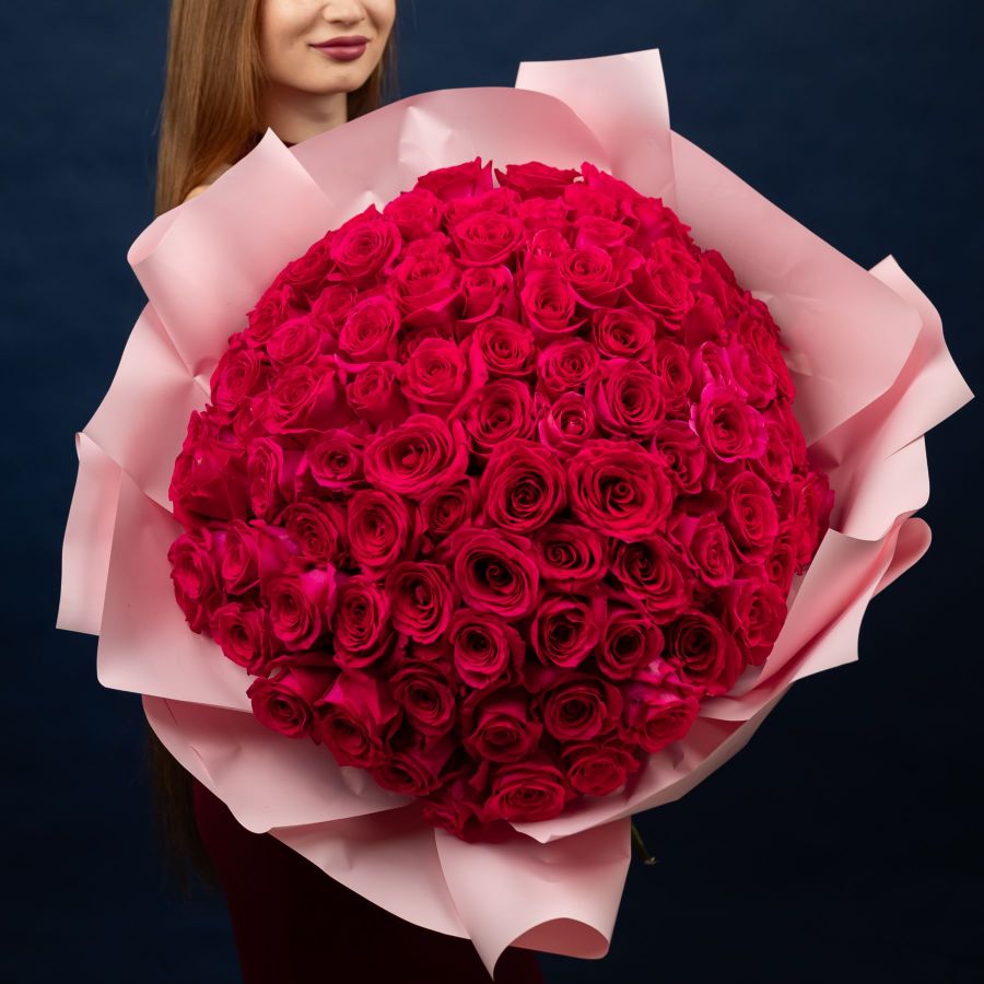 Роза розовая от 7 шт (60см)