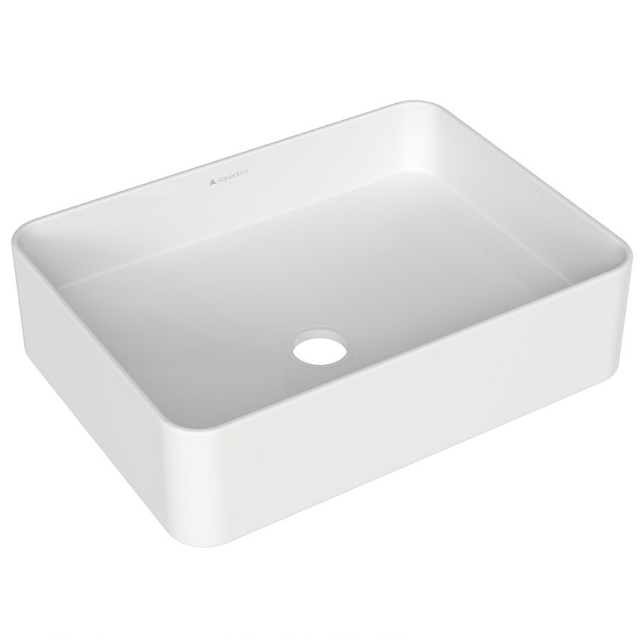 Aqueduto ESPIRAL Раковина накладная прямоугольная 370*500, белый глянцевый