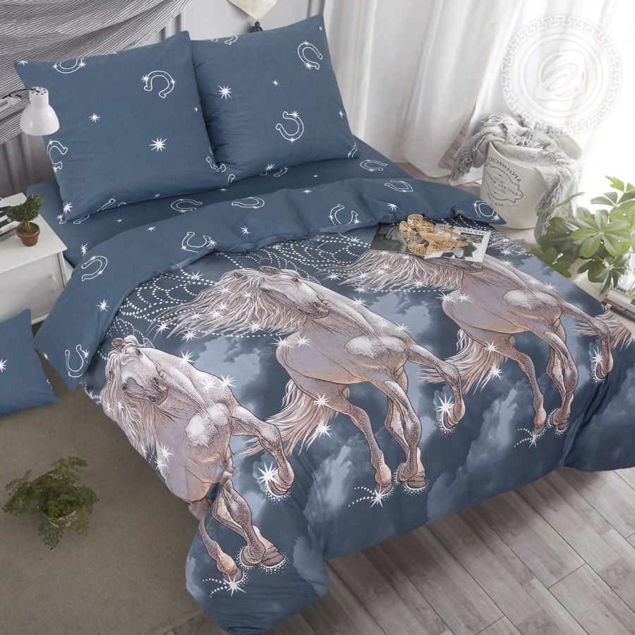 «Пегас» (DE LUXE) постельное белье Поплин Евро