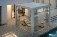 Пергола биоклиматическая Aquaviva Авангард, монтаж к стене (электрическое управление ламелями)