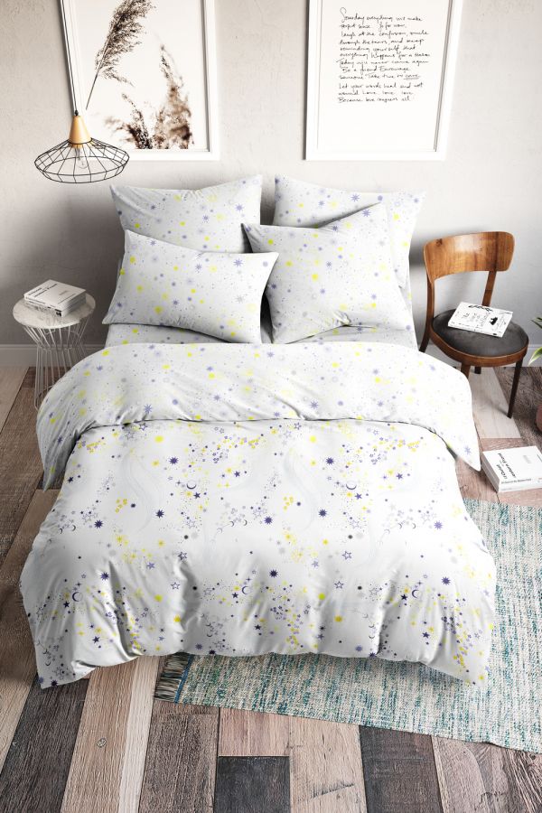 Поплин 2-х спальный с евро [в ассортименте] Звездопад постельное белье