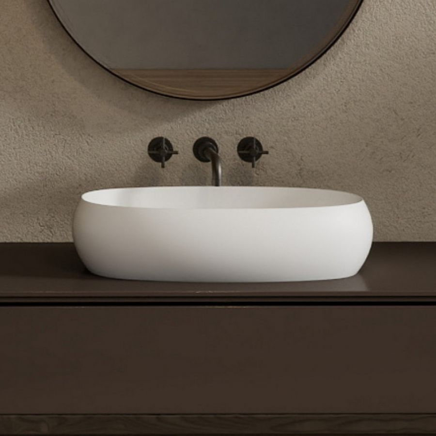 Раковина накладная ABBER Stein AS2632 белая матовая