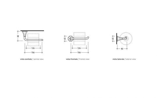 Подвесной держатель для туалетной бумаги Flaminia Evergreen EGPR схема 2