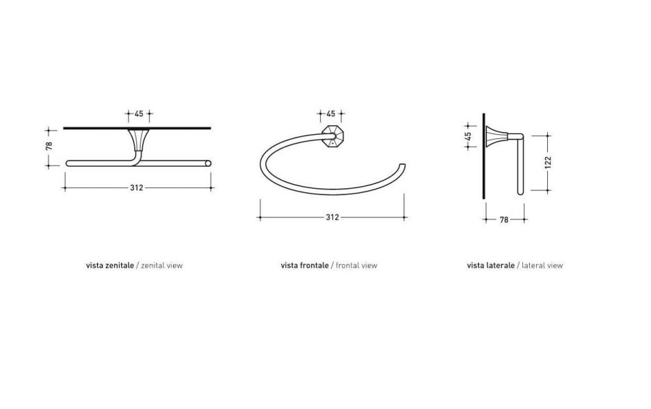 Подвесной держатель для полотенец Flaminia Evergreen EGAN ФОТО