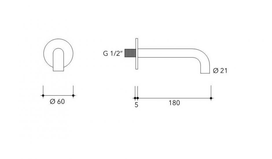 Излив Flaminia X1 Wall Spout ФОТО