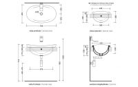 Встраиваемая сверху раковина Flaminia Io 75 Recessed Basin 75х48 схема 3