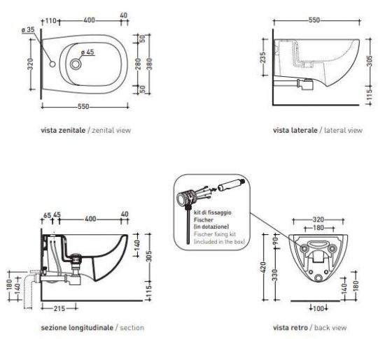 Биде Flaminia Io 2.0 схема 6