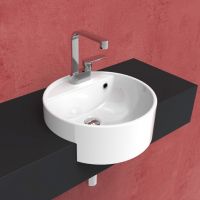 Полувстраиваемая раковина Flaminia Twin Set 42 Semi-Inset Basin 425х425 схема 1