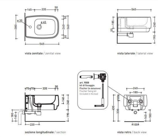 Биде Flaminia Flag FG218 схема 6
