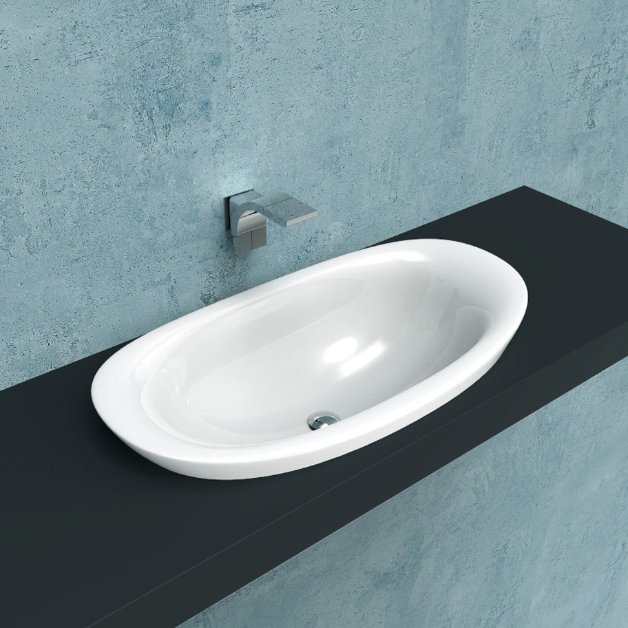 Накладная раковина Flaminia Io 90 Recessed Basin 90х48 цена от 60 515 ₽ Фото Накладная раковина Flaminia Io 90 Recessed Basin 90х48