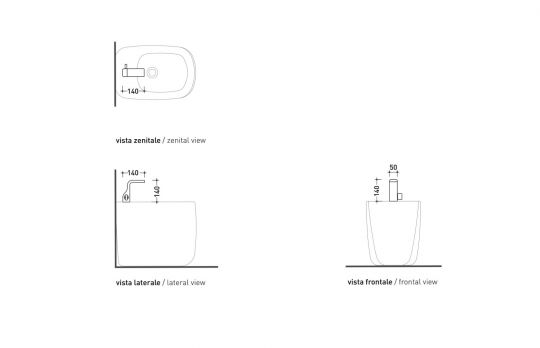 Смеситель Flaminia Noke Single Lever Bidet Mixer схема 3