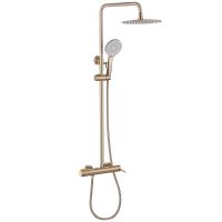 Душевая стойка ABBER Emotion AF8816GL с изливом, золото матовое