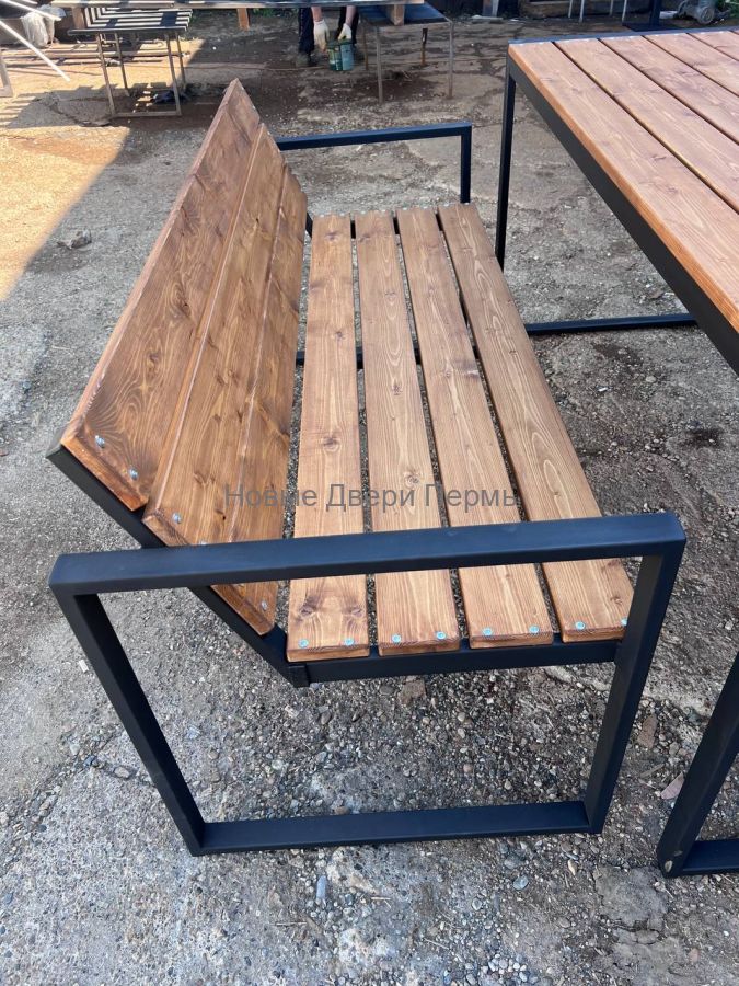 Скамейка парковая садовая 147 см. Тиковое дерево