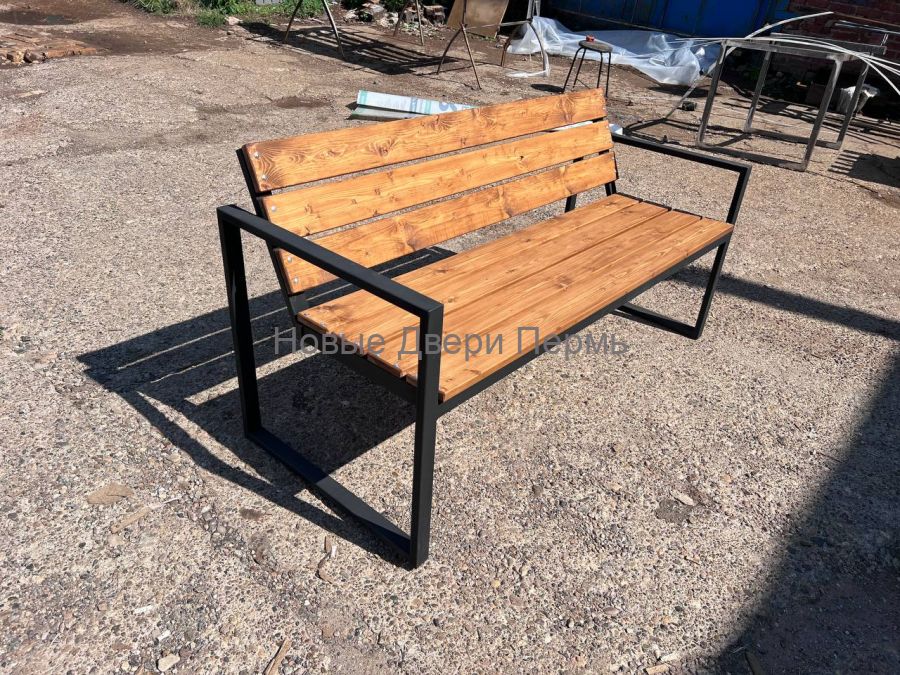 Скамейка парковая садовая 147 см. Тиковое дерево