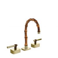 Смеситель для раковины Gessi Jacqueline 77011 с низким изливом и металлическим Г-образным вентилем на 3 отверстия схема 6