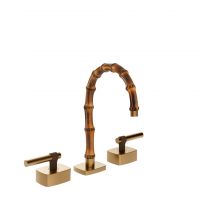 Смеситель для раковины Gessi Jacqueline 77011 с низким изливом и металлическим Г-образным вентилем на 3 отверстия схема 8