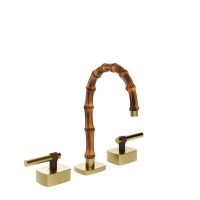 Смеситель для раковины Gessi Jacqueline 77011 с низким изливом и металлическим Г-образным вентилем на 3 отверстия схема 9