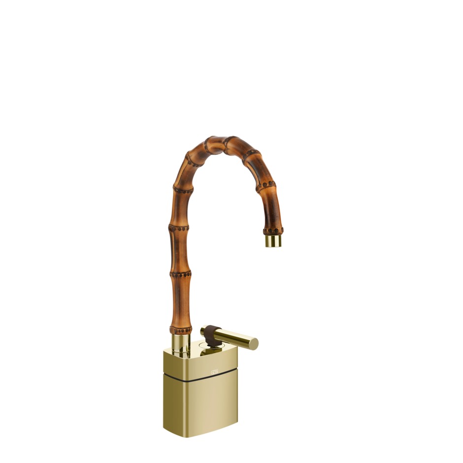 Смеситель для раковины Gessi Jacqueline 77027 средний с низким поворотным изливом и металлическим вентилем ФОТО