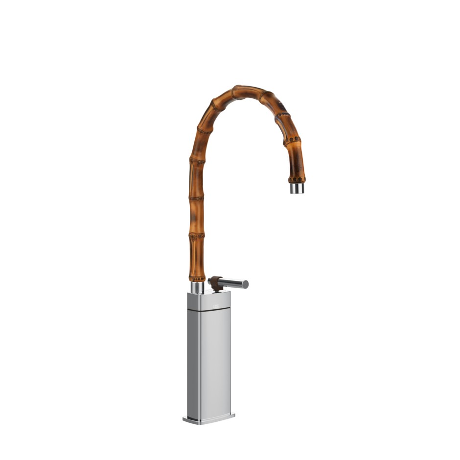 Фото Смеситель для раковины Gessi Jacqueline 77037 высокий со средним поворотным изливом и металлическим вентилем