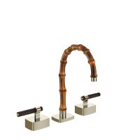 Смеситель для раковины Gessi Jacqueline 77211 с низким изливом и Г-образным вентилем под дерево на 3 отверстия схема 7